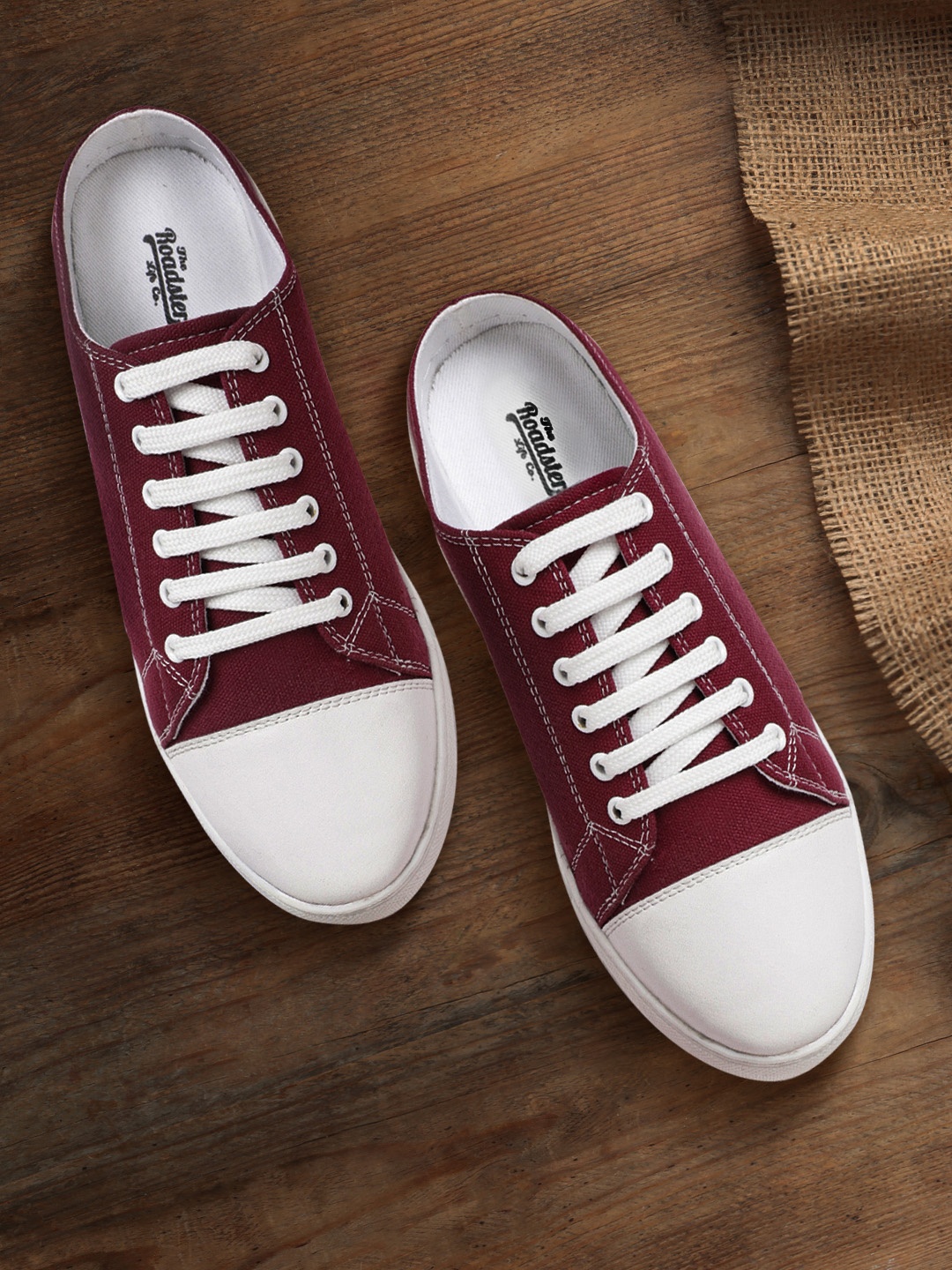 

The Roadster Lifestyle Co Women Maroon Solid Mule Sneakers