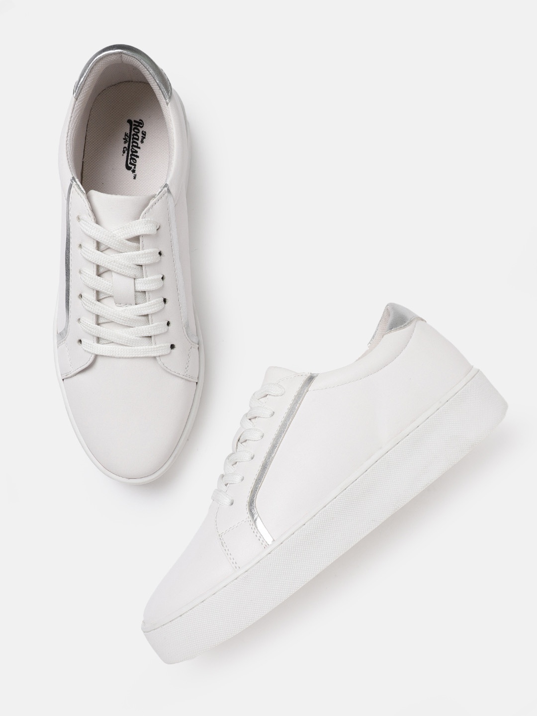 

The Roadster Lifestyle Co Women White Solid Flatform Sneakers