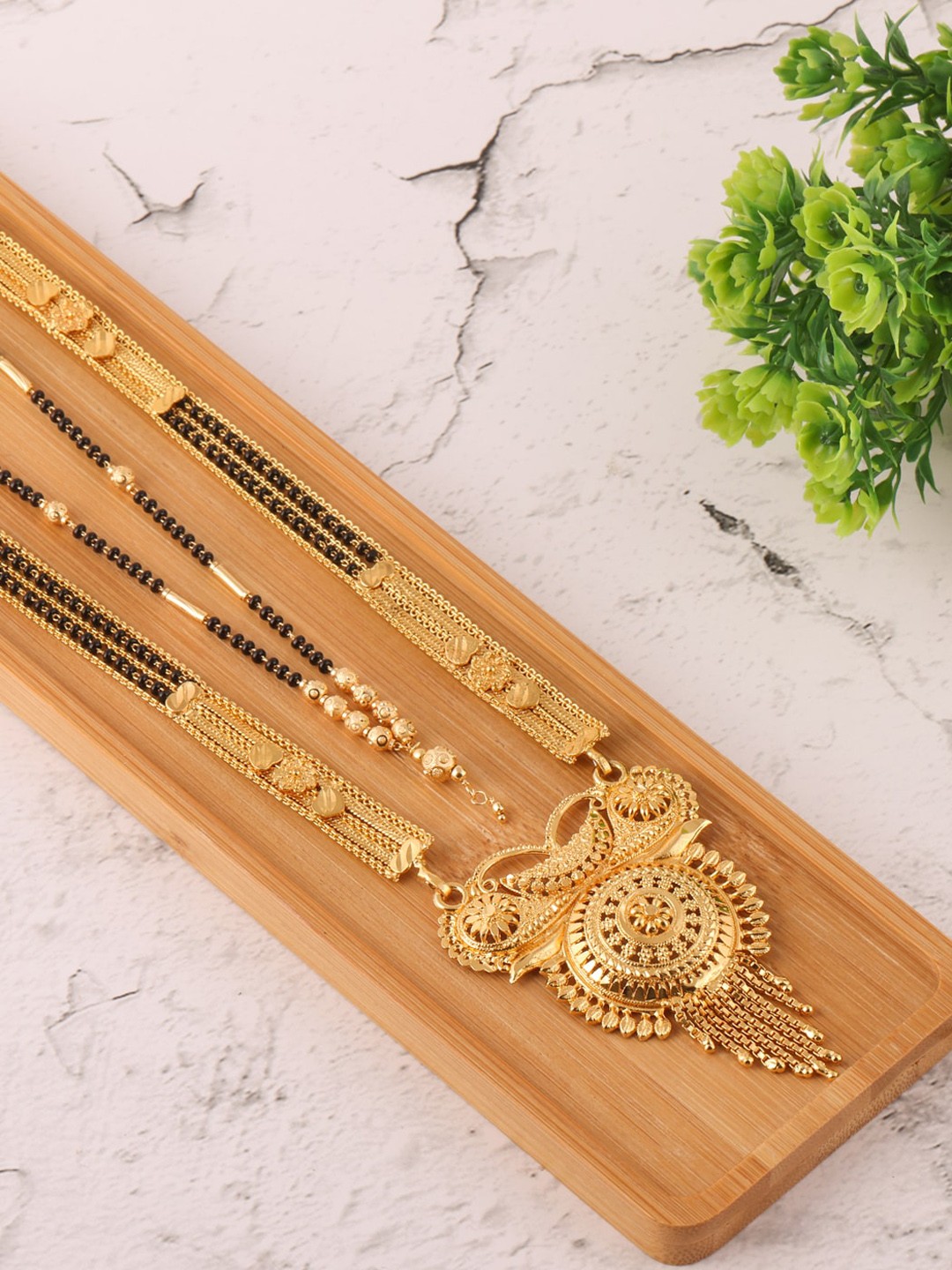 

Brandsoon Black & Gold Toned Set of 2 Mangalsutra