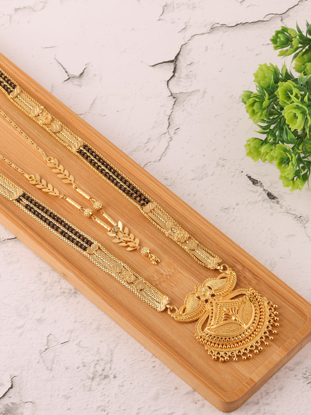 

Brandsoon Black & Gold Toned Set of 2 Mangalsutra