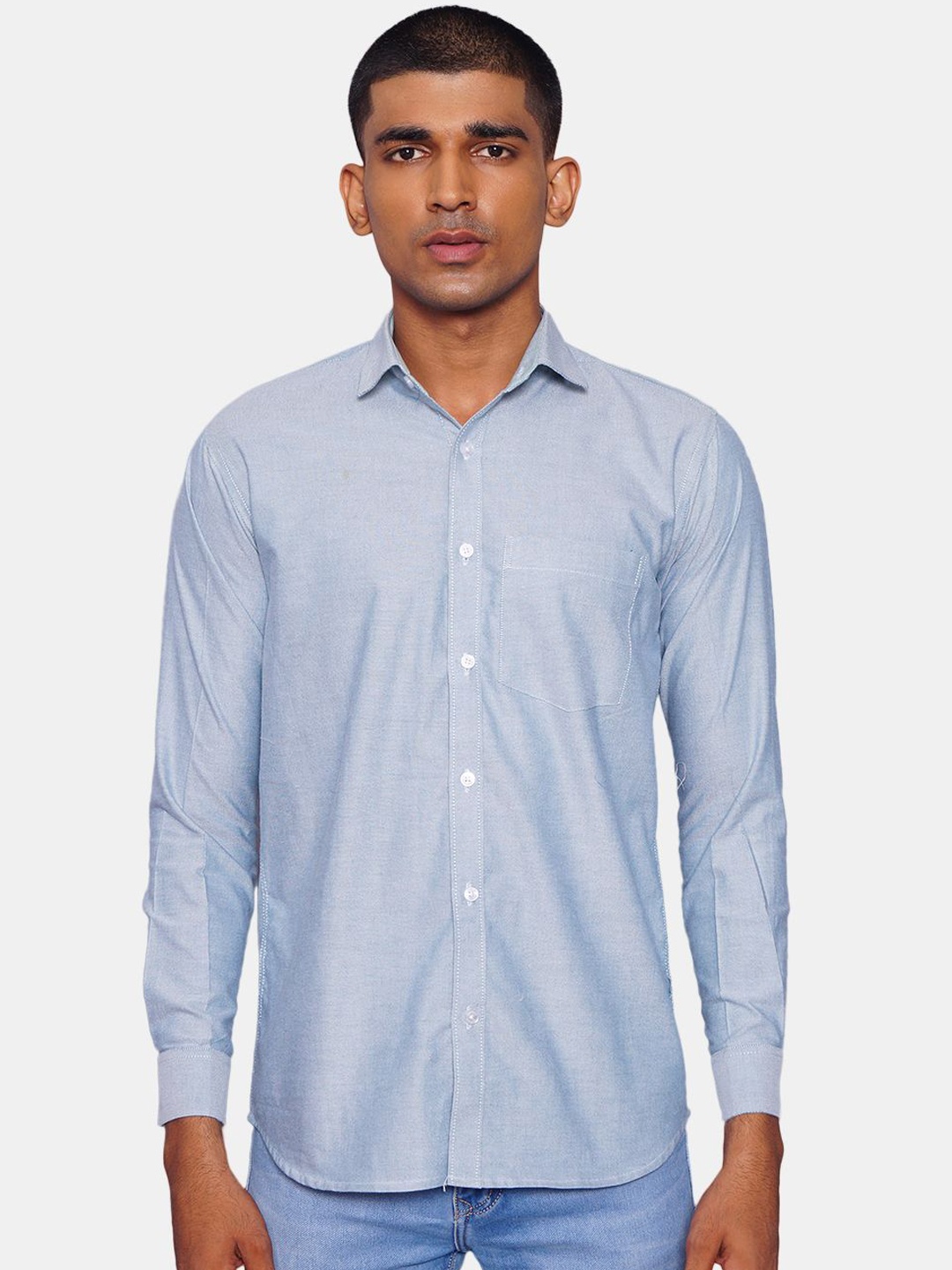 

Wintage Men Green Opaque Pure Cotton Casual Shirt