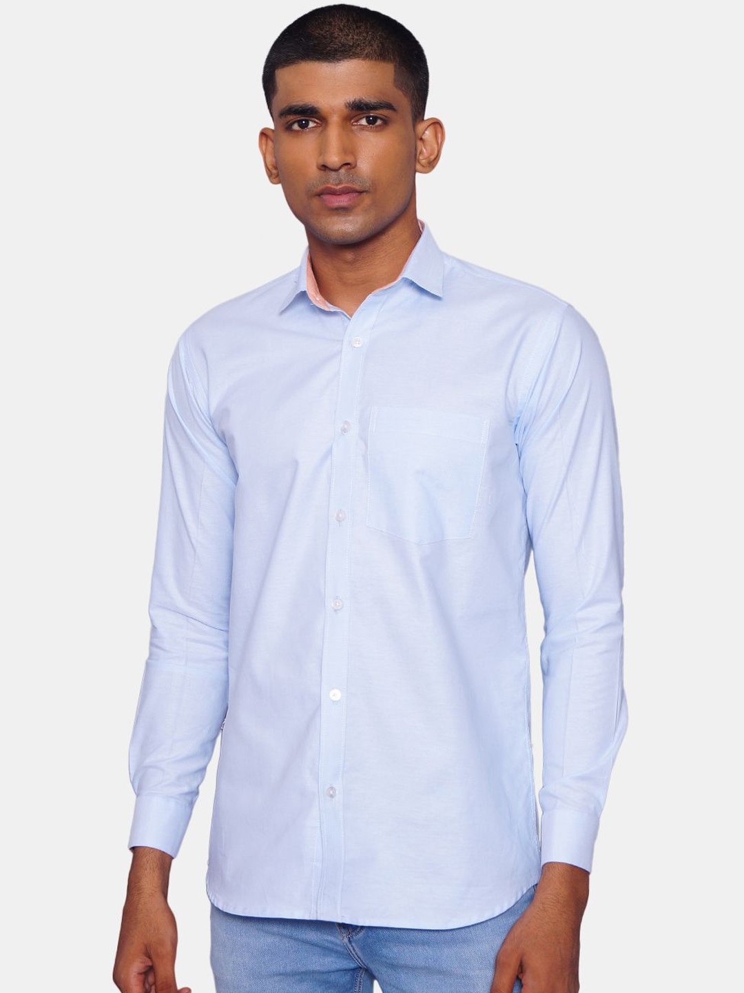 

Wintage Men Blue Opaque Pure Cotton Casual Shirt