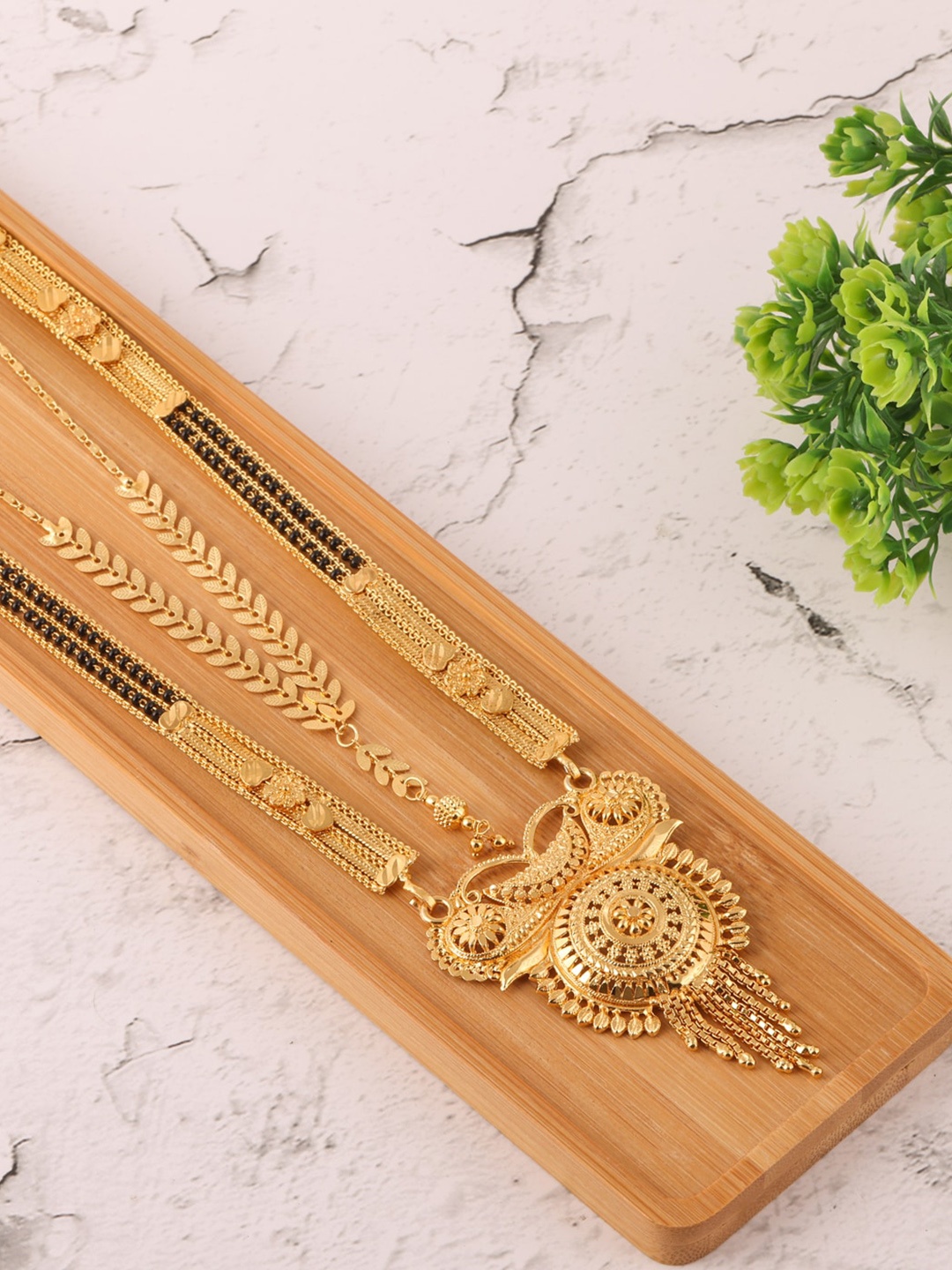 

Brandsoon Black & Gold Toned Set of 2 Mangalsutra