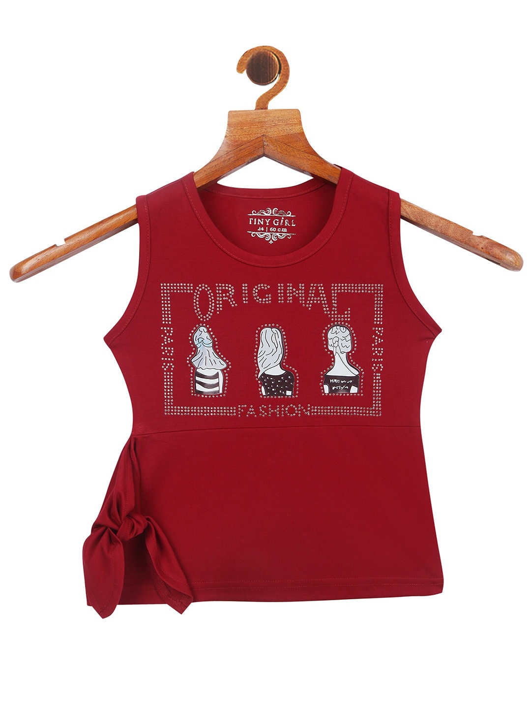 

Tiny Girl Maroon Printed Printed Top