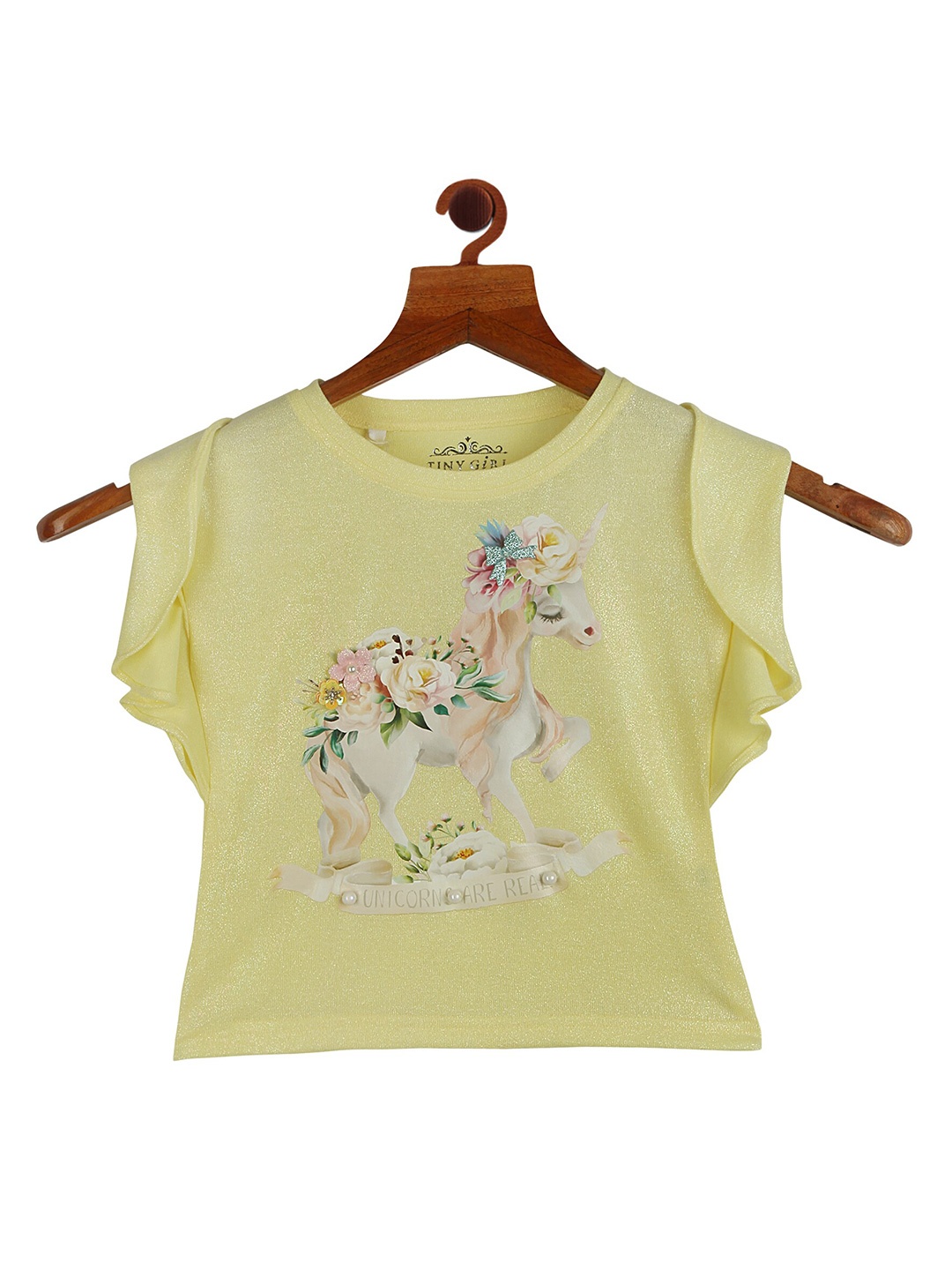

Tiny Girl Lime Green Printed Top