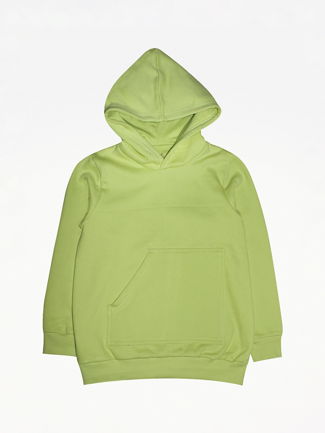 

KiddoPanti Unisex Kids Green Hooded Pure Cotton Sweatshirt