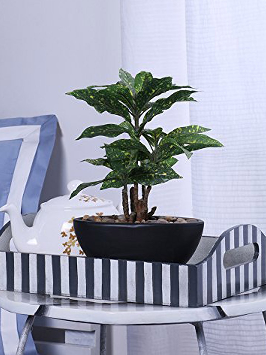 

Fourwalls Green Yellow Artificial Croton Plant