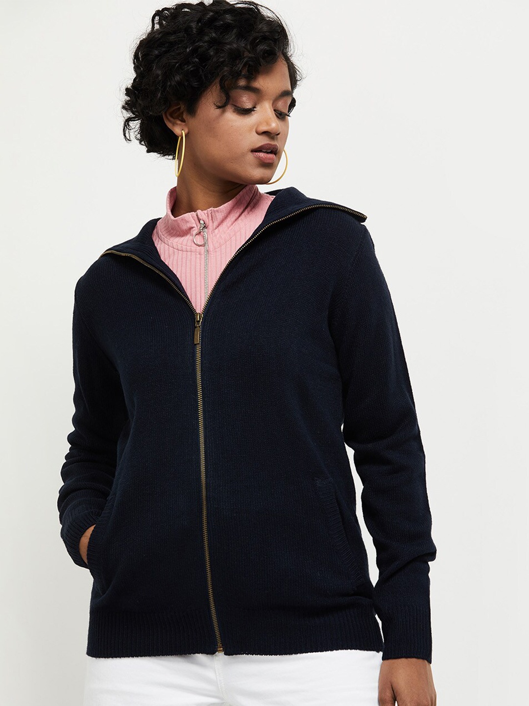

max Women Navy Blue Cardigan