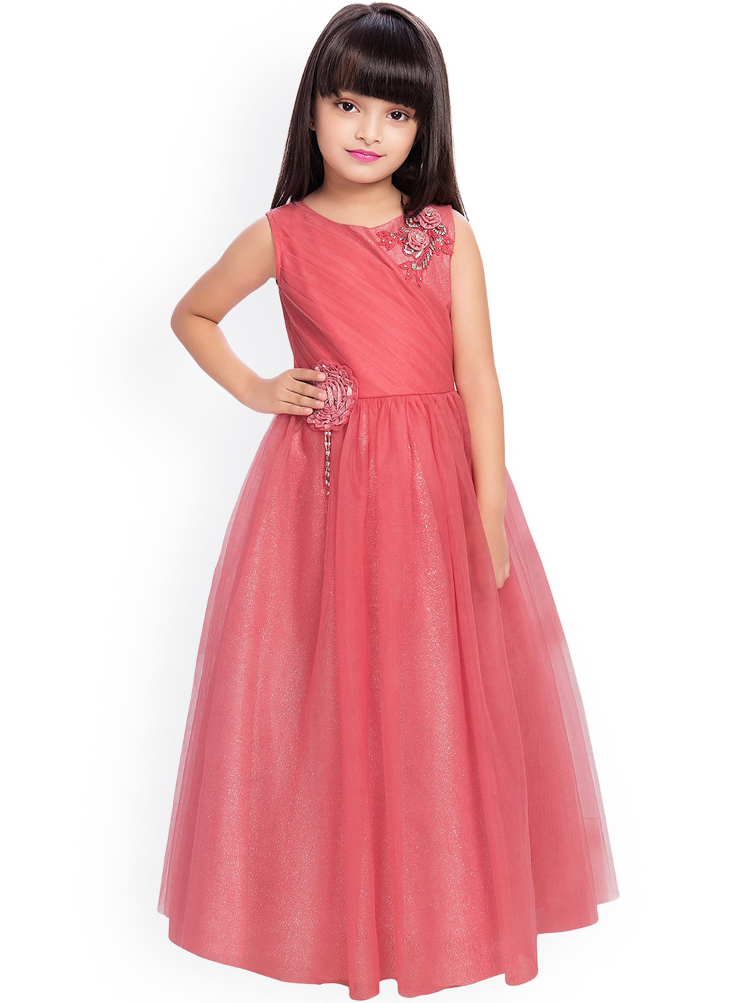

BETTY Pink Silk Maxi Gown