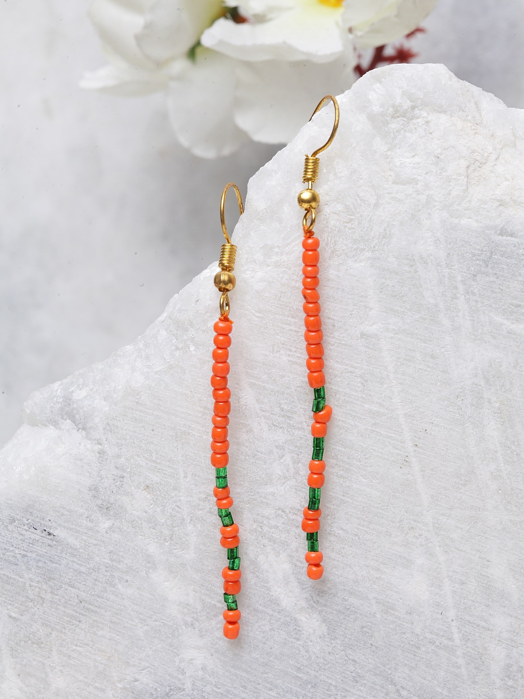 

DUGRISTYLE Multicoloured & Gold-Plated Contemporary String Drop Earrings, Multi