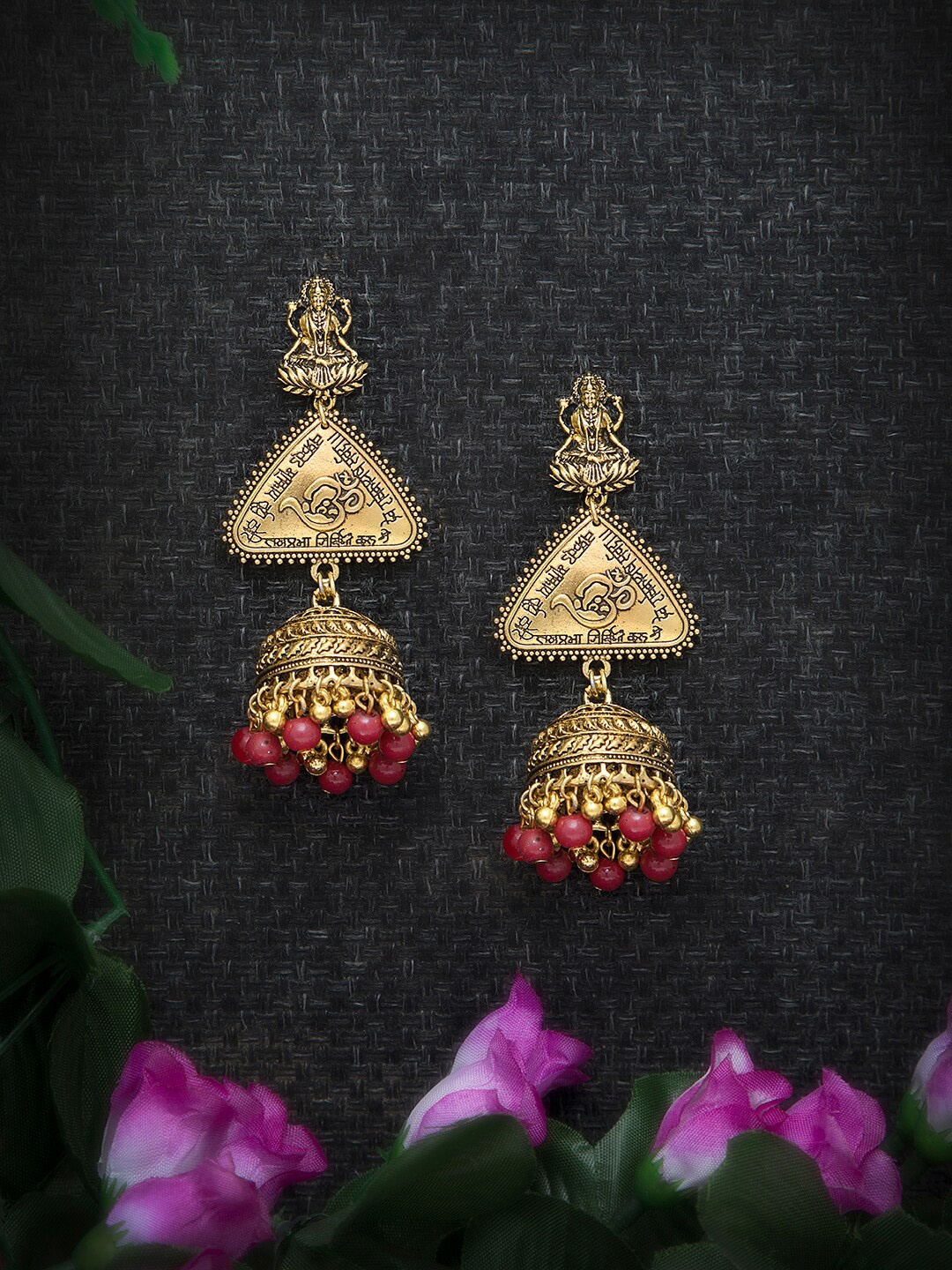 

DIVA WALK Gold-Toned Contemporary Jhumkas Earrings