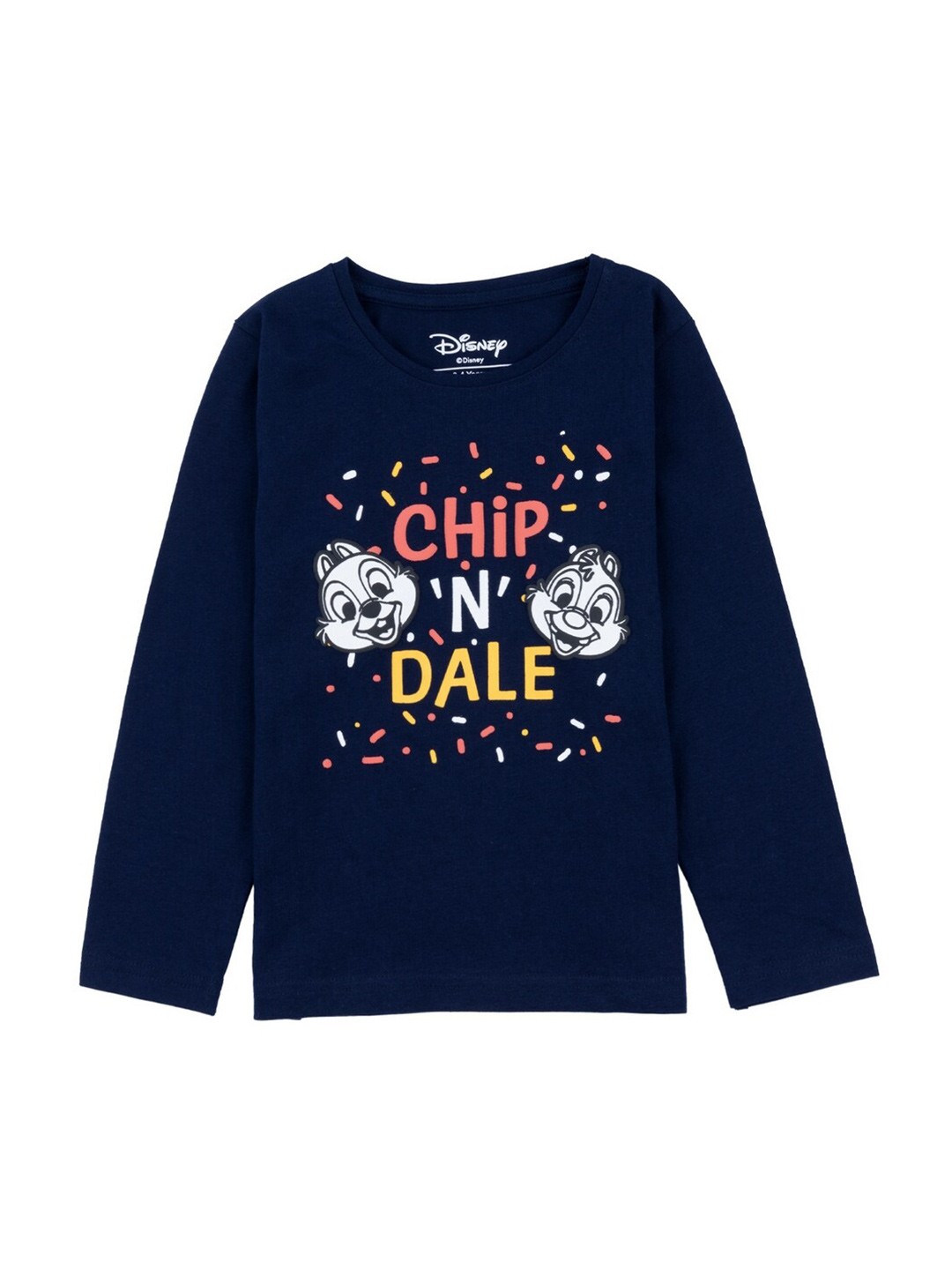 

Disney Boys Navy Blue Chip N Dale Printed Pure Cotton T-shirt