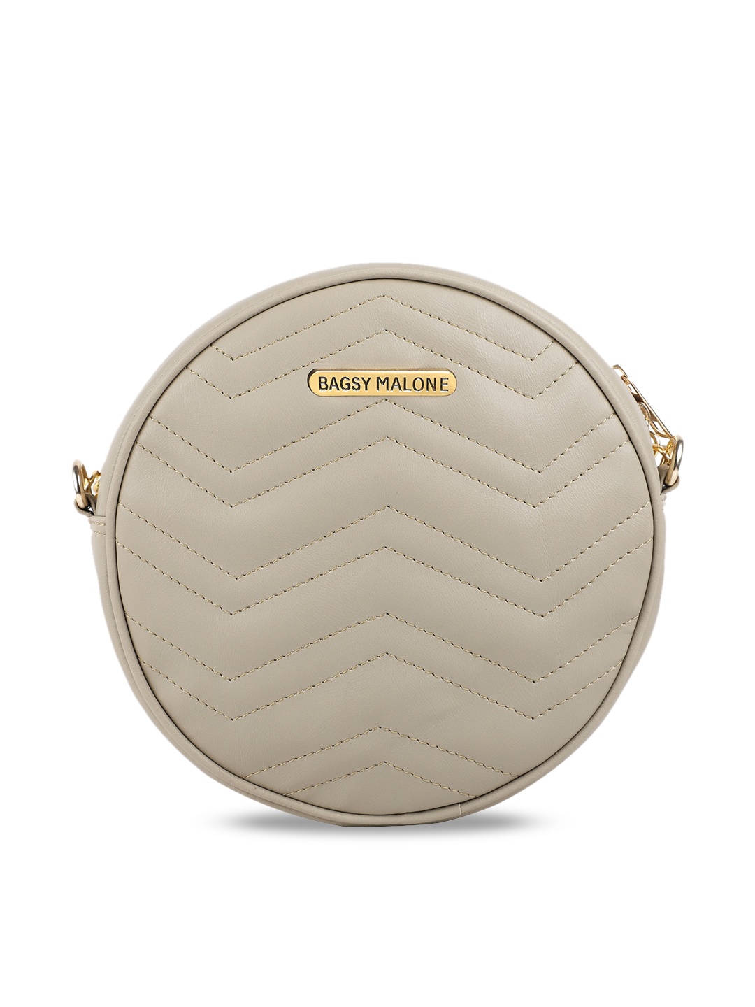 

Bagsy Malone Grey PU Structured Sling Bag with Quilted