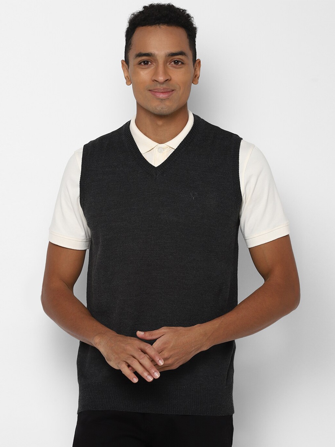 

Allen Solly Men Black Sweater Vest