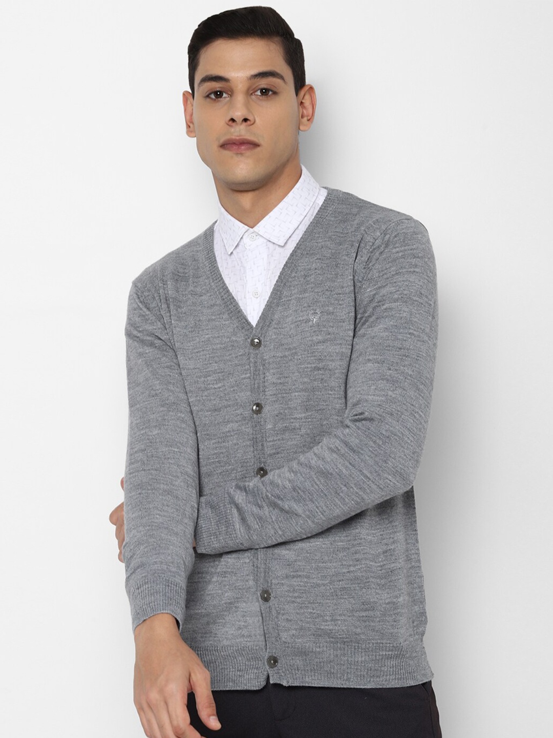 

Allen Solly Men Grey Cardigan