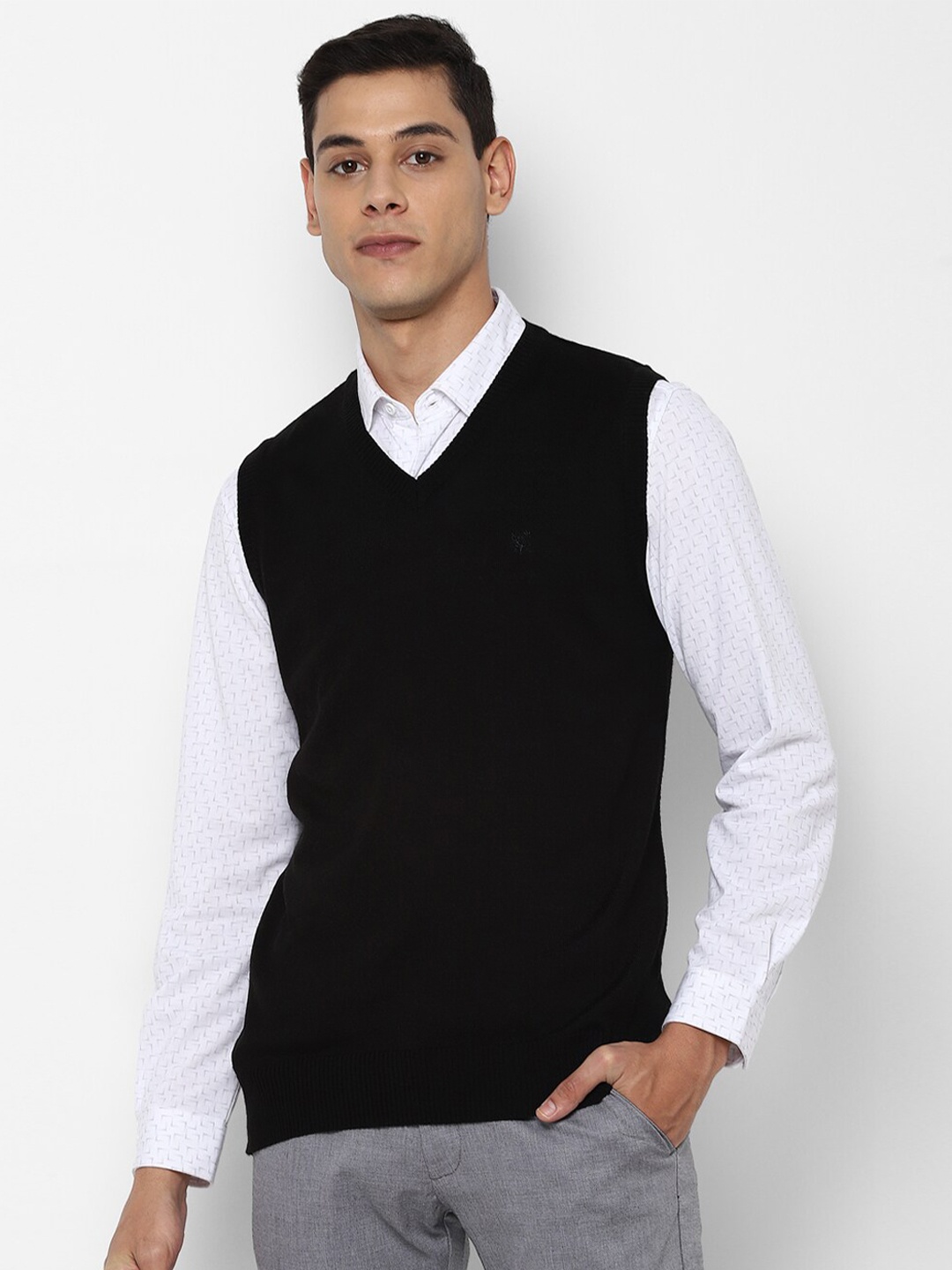 

Allen Solly Men Black Acrylic Sweater Vest