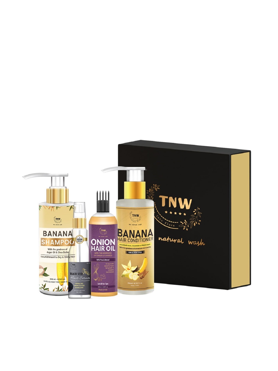 

TNW the natural wash Set of 4 Anti Frizz Hair Kit, White