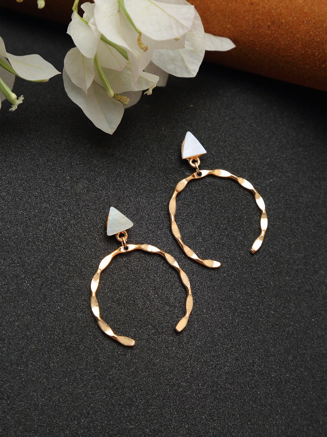 

Madame Gold-Plated Contemporary Drop Earrings