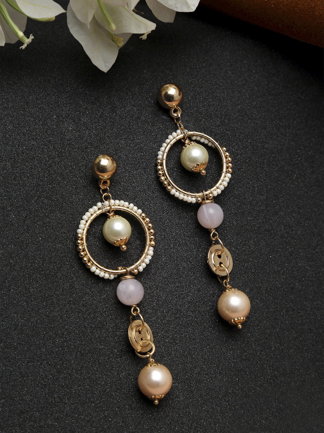 

Madame White Contemporary Drop Earrings