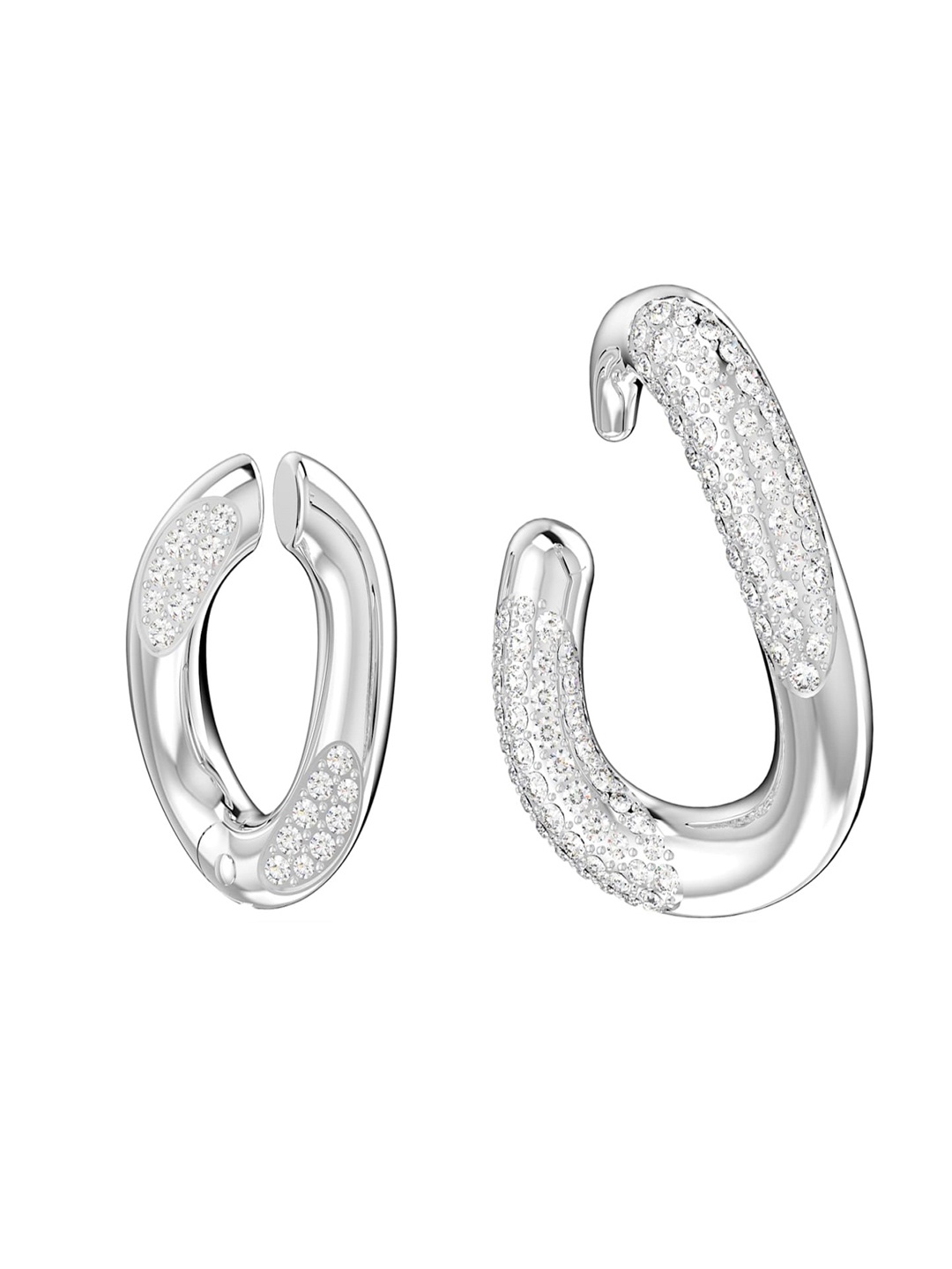 

SWAROVSKI White Set Of 2 Quirky Studded Ear Cuff Earrings