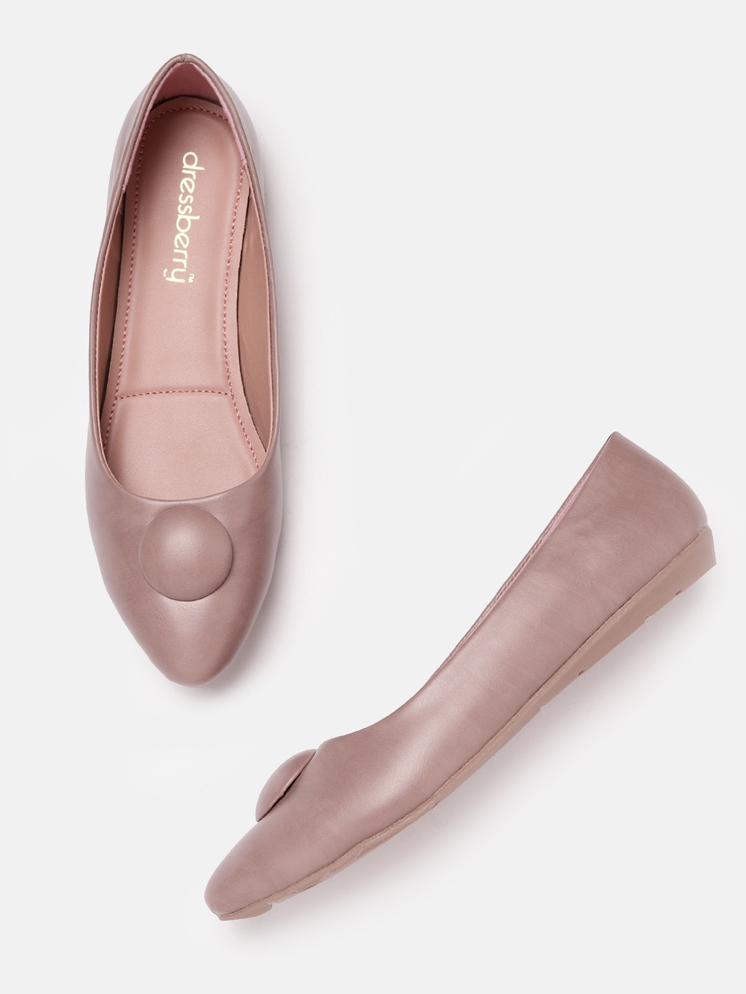 

DressBerry Women Dusty Rose Pink Solid Ballerinas