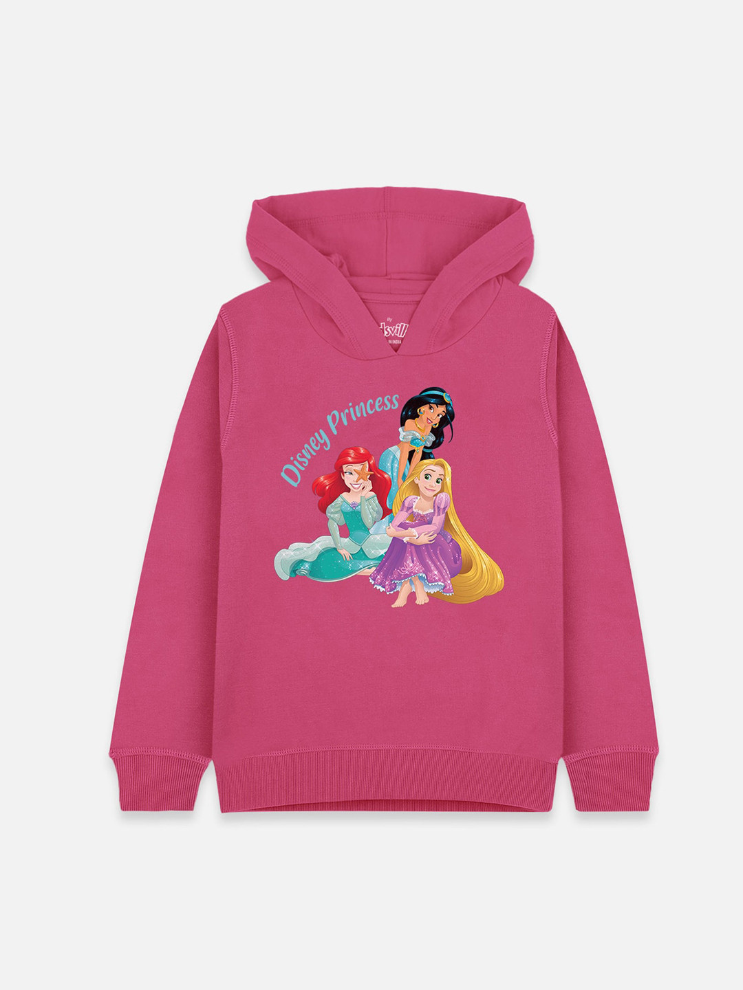 

Kids Ville Girls Pink Disney Princess Printed Hooded Sweatshirt