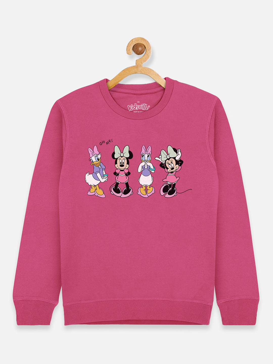 

Kids Ville Mickey & Friends Girls Pink Printed Sweatshirt