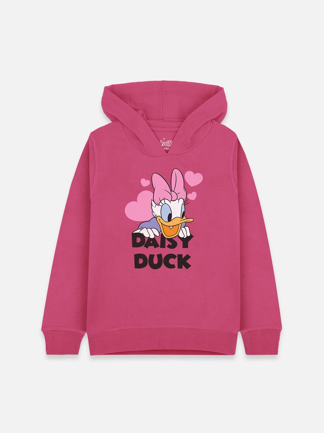 

Kids Ville Mickey & Friends Girls Pink Printed Hooded Sweatshirt