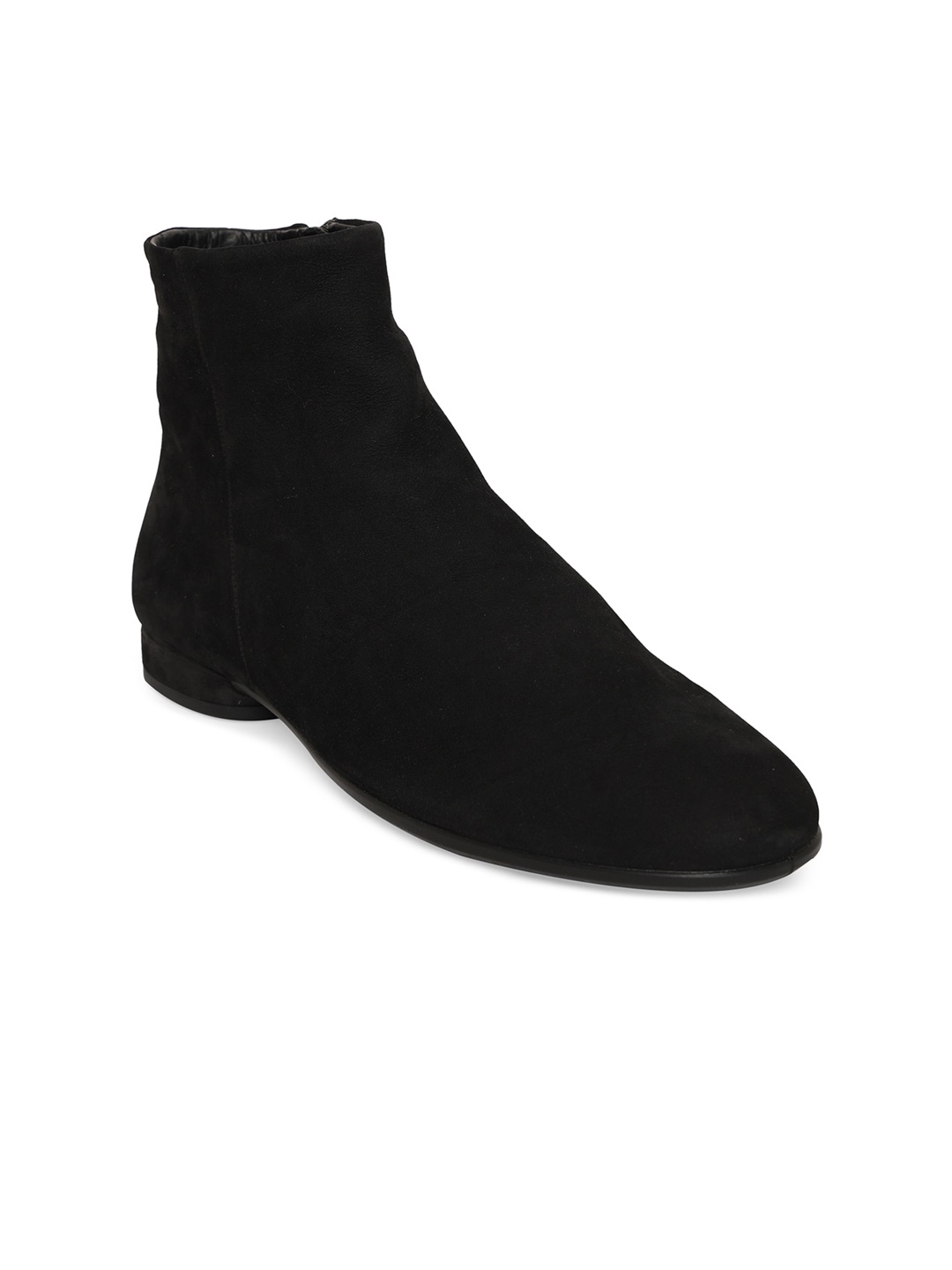 

ECCO Women Black Contemporary Anine Leather Mid-Top Flat Boots