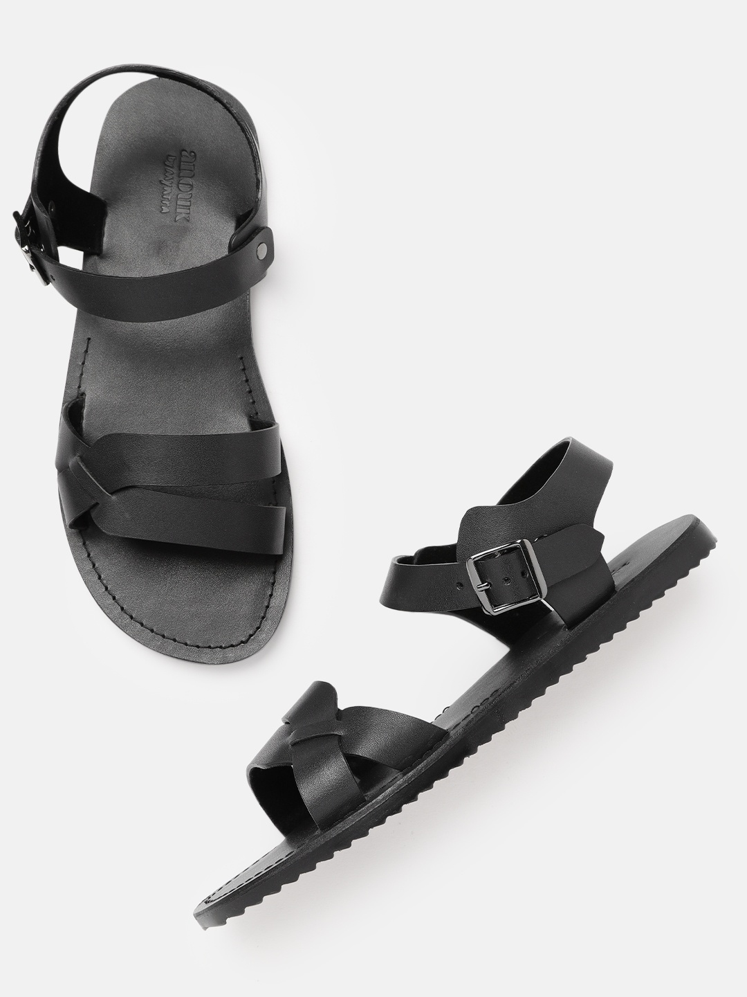

Anouk Men Black Leather Handmade Comfort Sandals