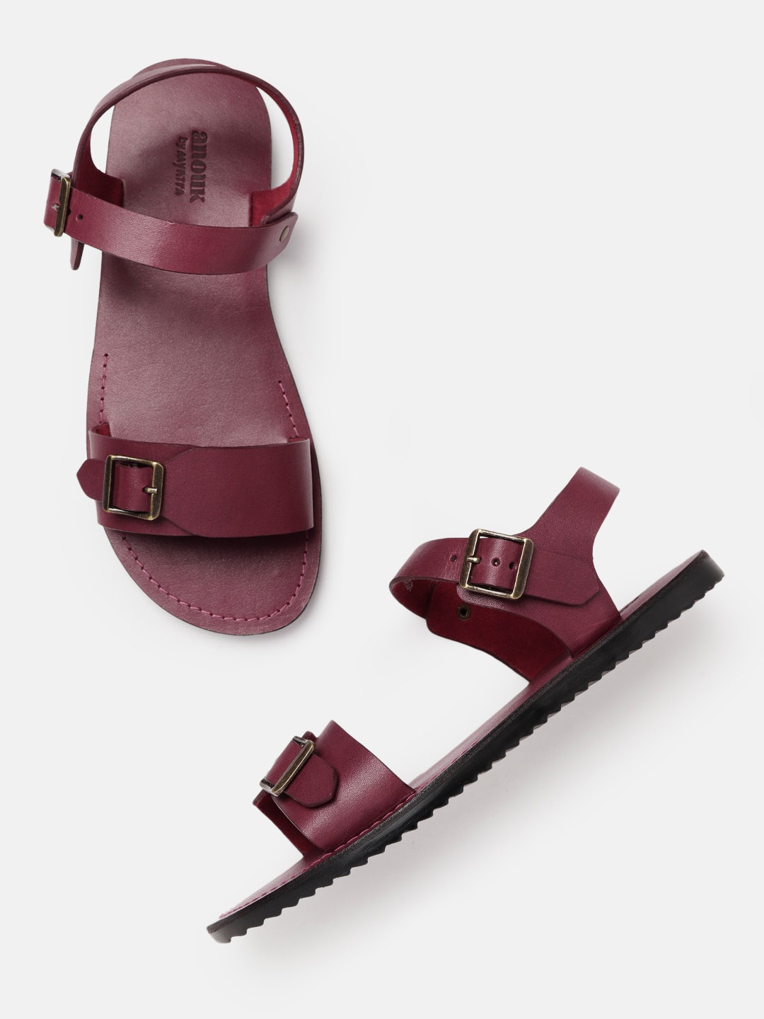 

Anouk Men Burgundy Leather Handmade Comfort Sandals