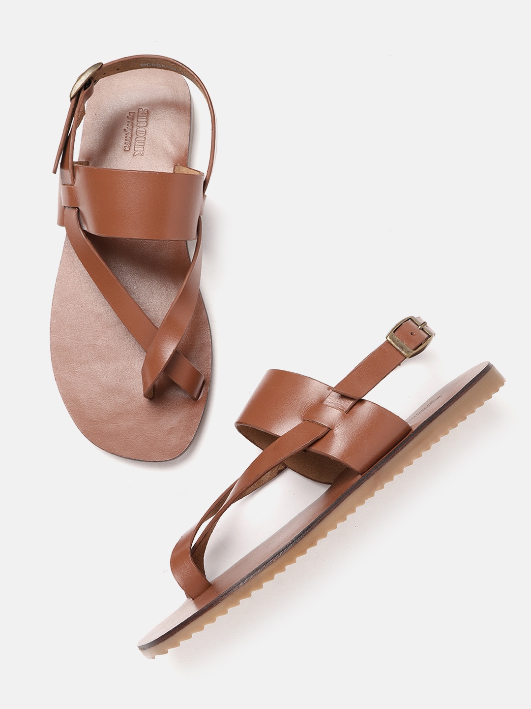 

Anouk Men Brown Leather Handcrafted Comfort Sandals