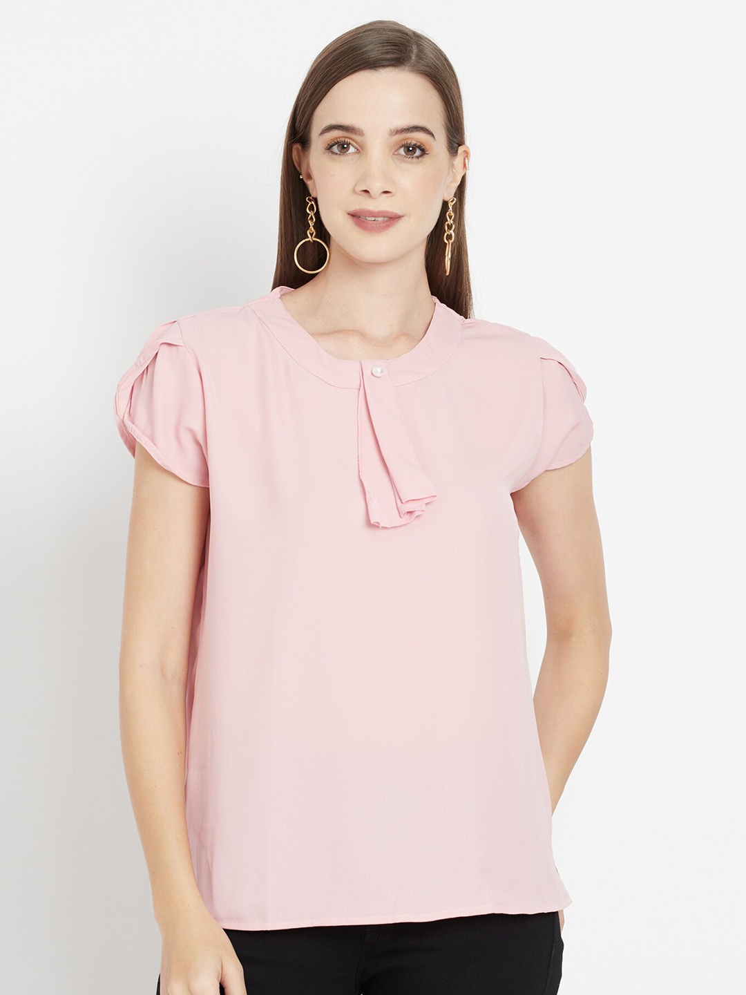 

Purple State Pink Solid Regular Top
