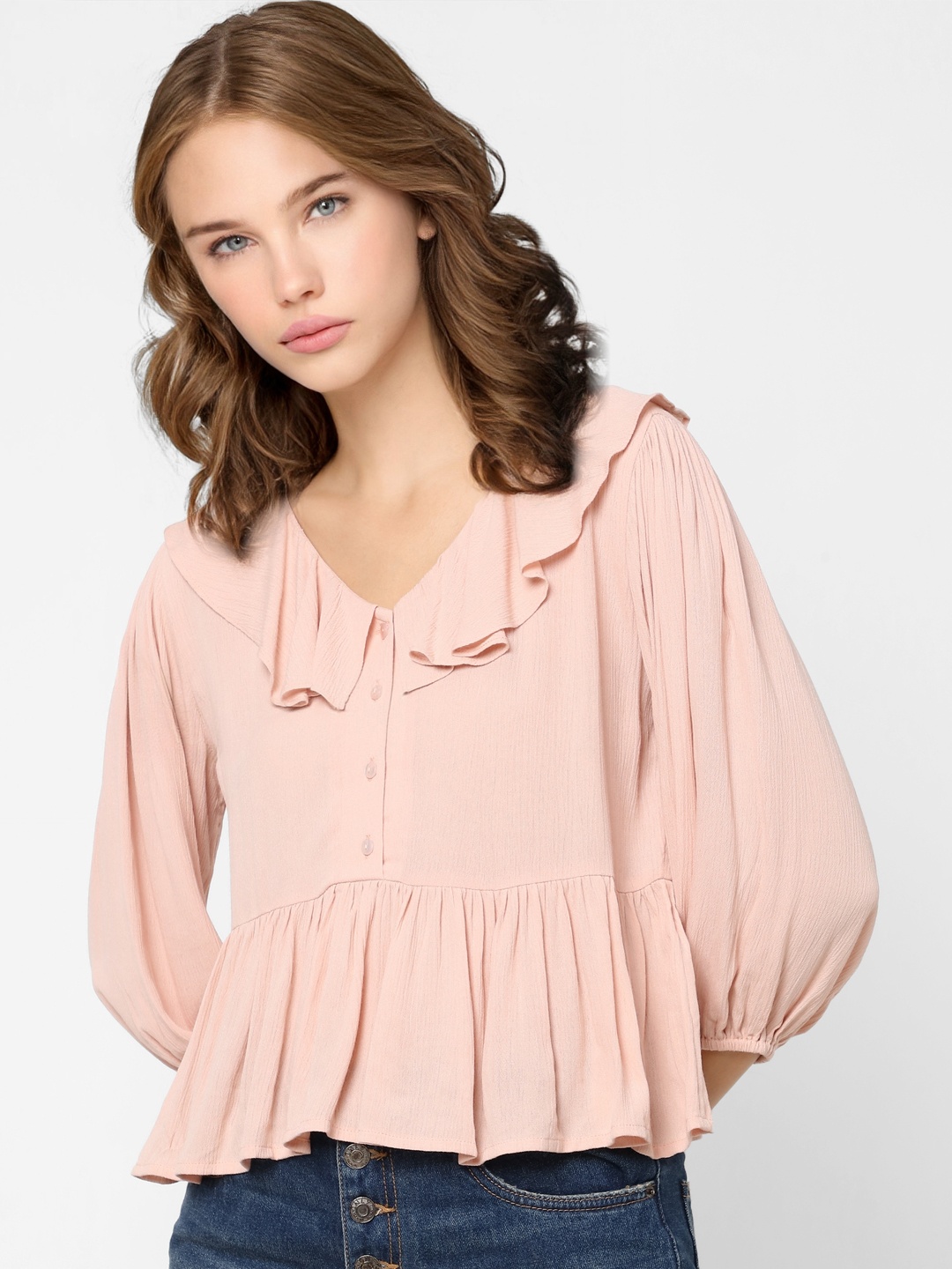 

ONLY Rose Solid Ruffles A-Line Top
