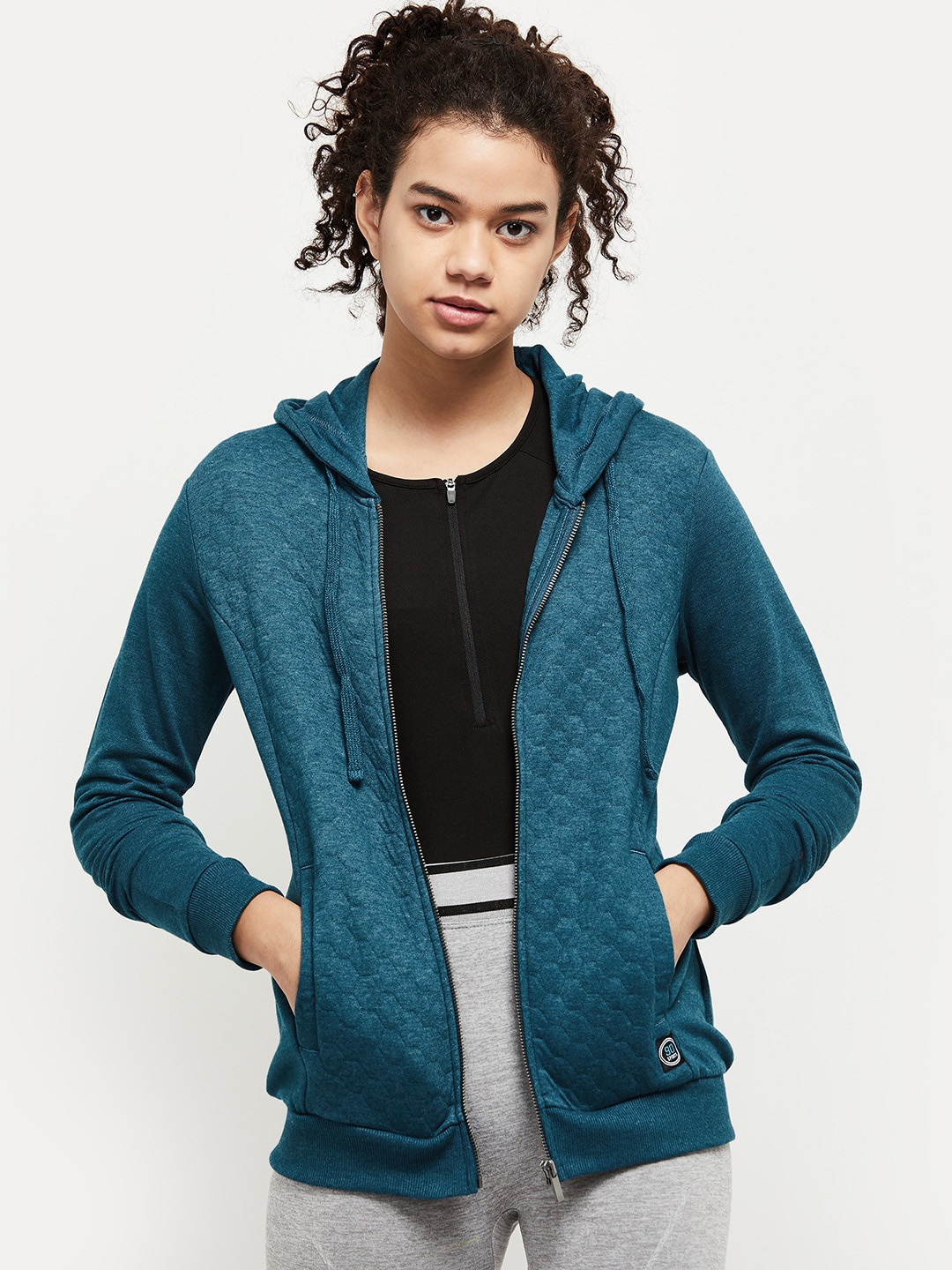 

max Women Blue Windcheater Sporty Jacket