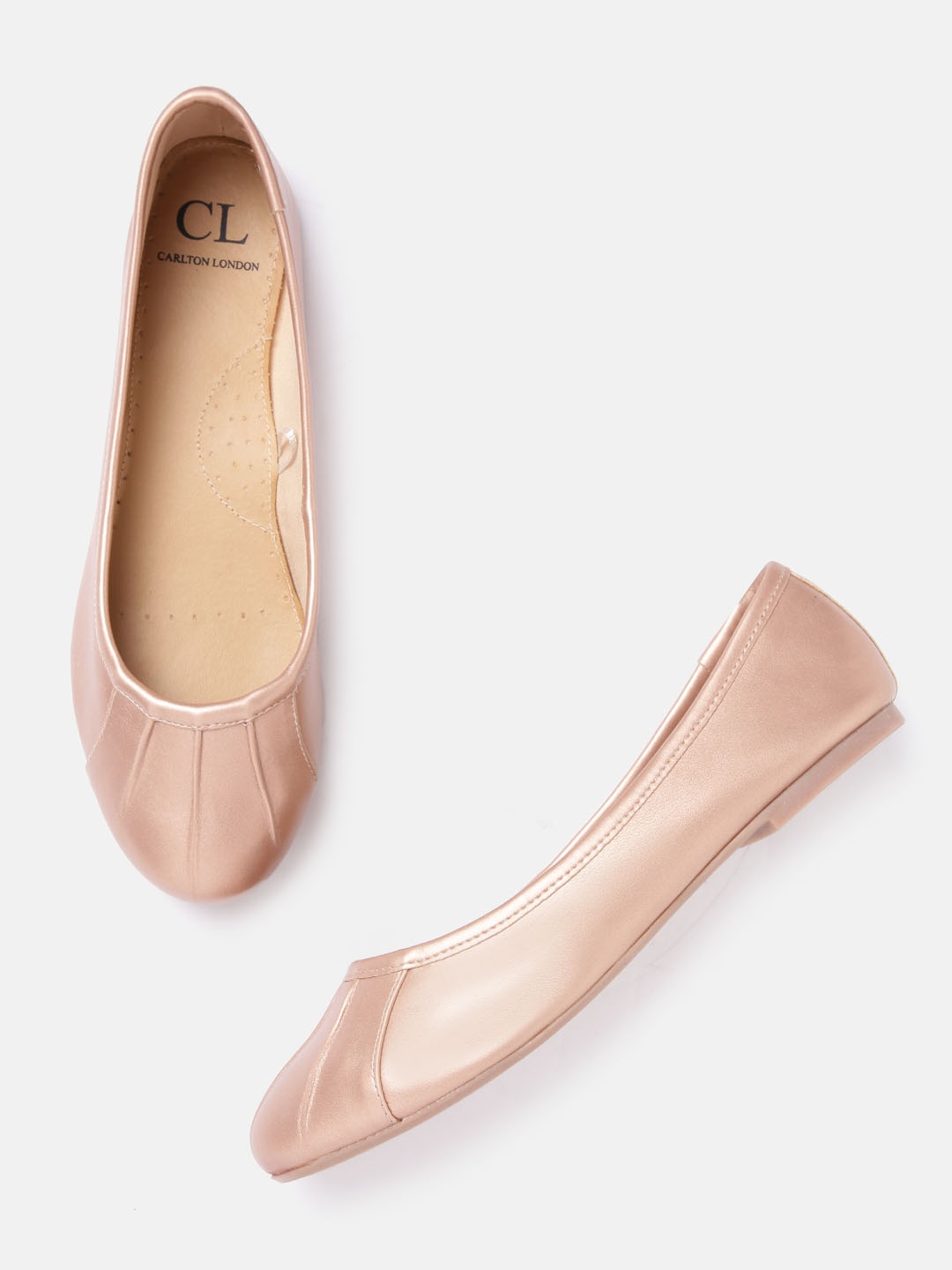 

Carlton London Women Rose Gold-Toned Solid Ballerinas