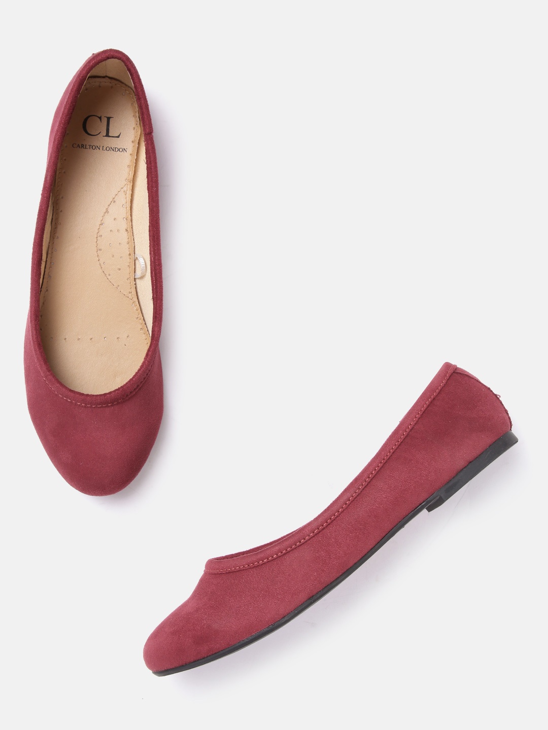 

Carlton London Women Maroon Solid Ballerinas