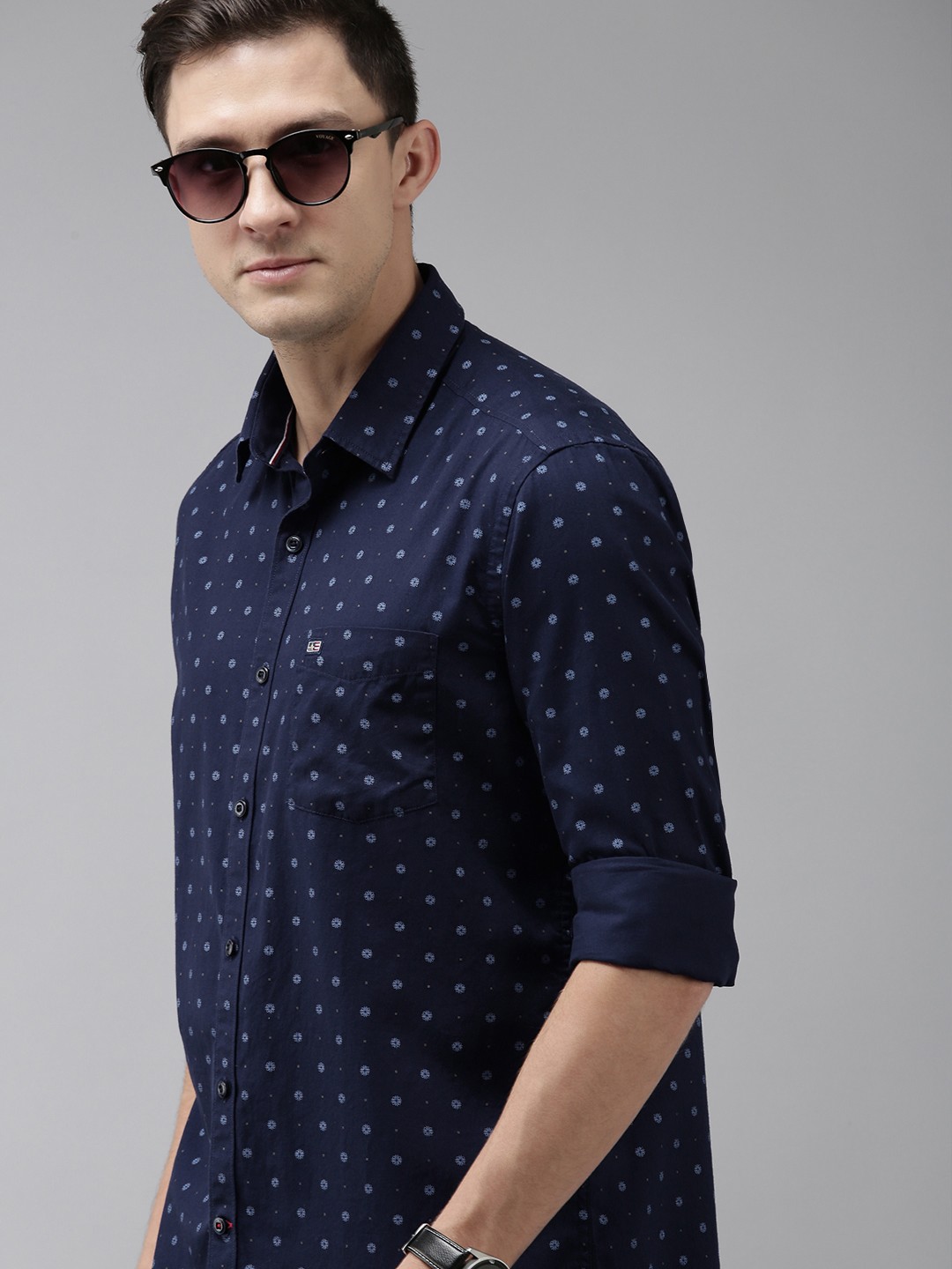 

Arrow Sport Men Navy Blue Slim Fit Printed Casual Shirt