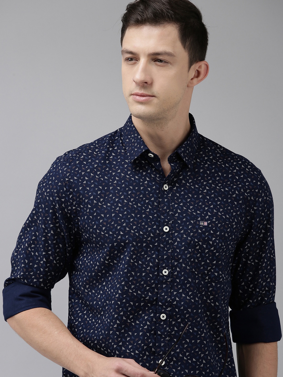 

Arrow Sport Men Navy Blue Slim Fit Printed Casual Shirt