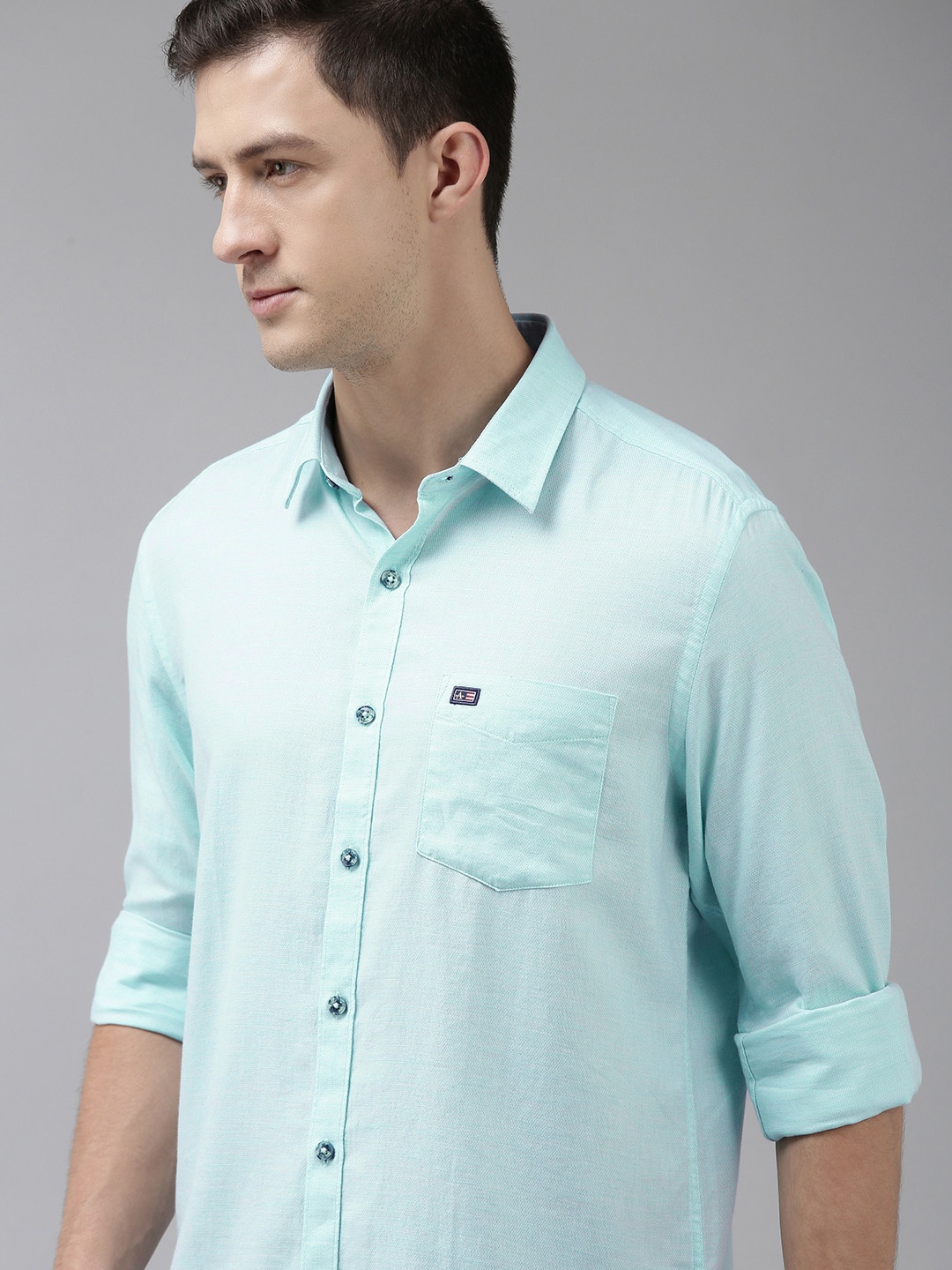 

Arrow Sport Men Blue Textured Manhattan Slim Fit Casual Shirt