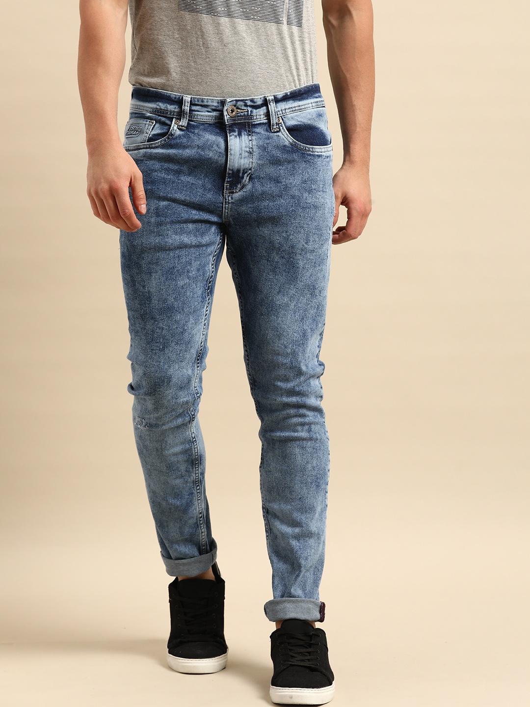 

Being Human Men Blue Slim Fit Heavy Fade Stretchable Jeans