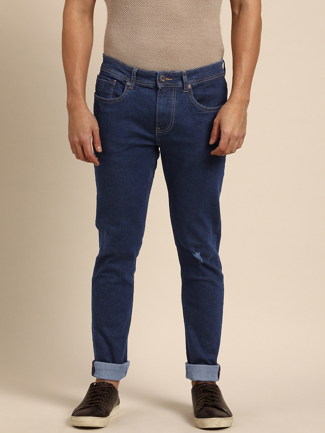 

Being Human Men Slim Fit Low Distress Stretchable Jeans, Blue