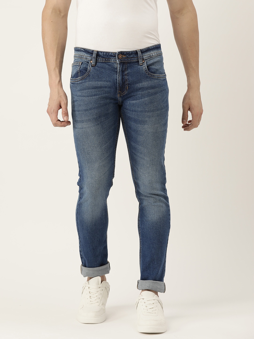 

PETER ENGLAND UNIVERSITY Men Navy Blue Skinny Fit Stretchable Jeans