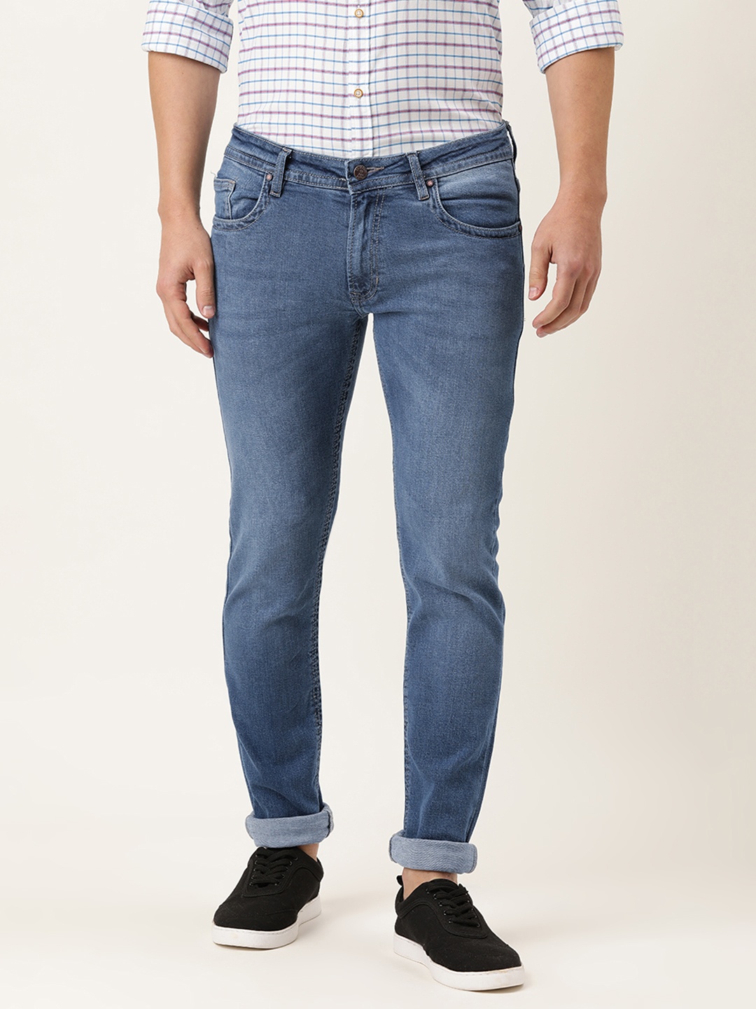 

PETER ENGLAND UNIVERSITY Men Blue Slim Fit Light Fade Stretchable Jeans