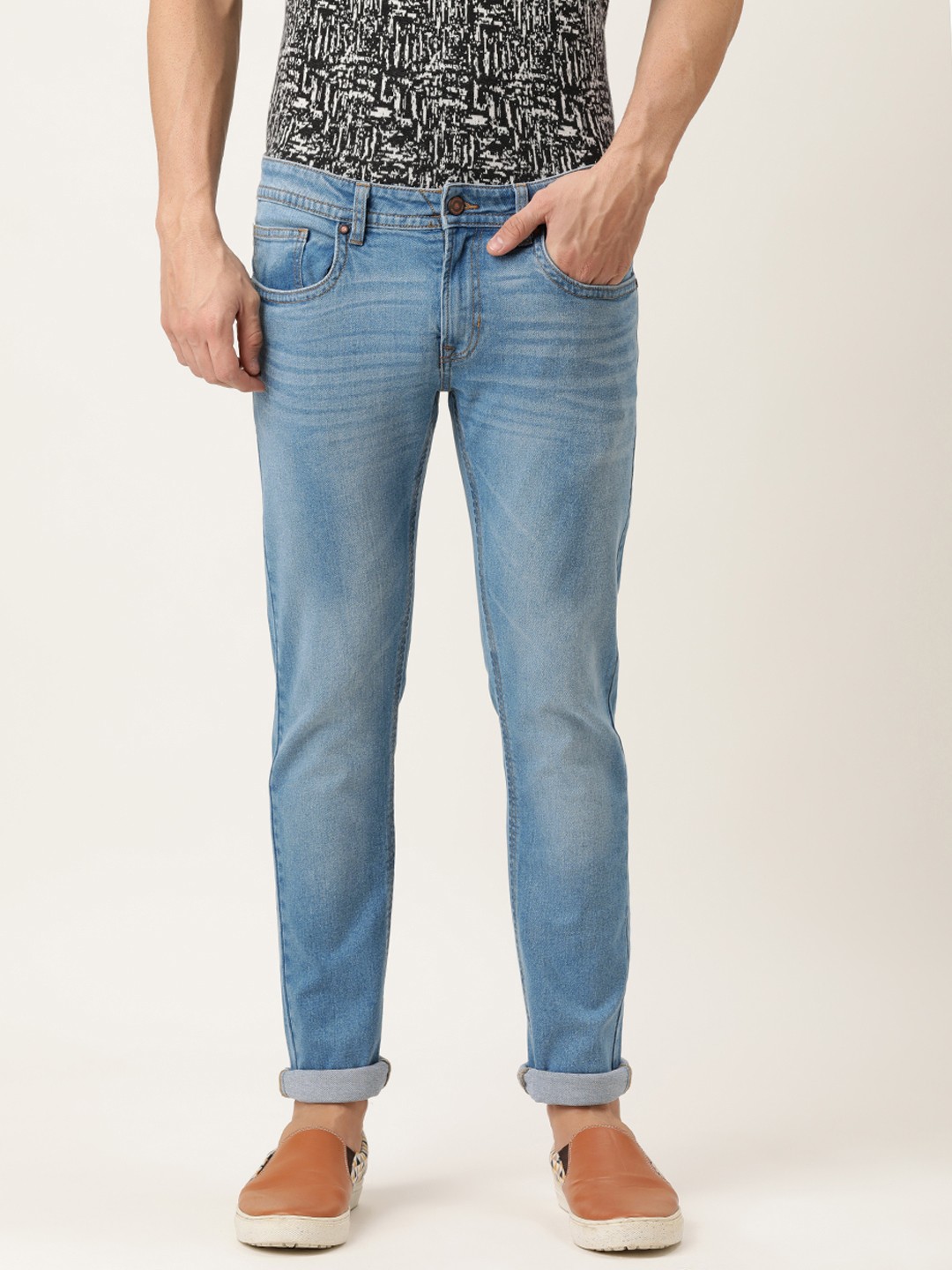 

PETER ENGLAND UNIVERSITY Men Blue Skinny Fit Light Fade Stretchable Jeans