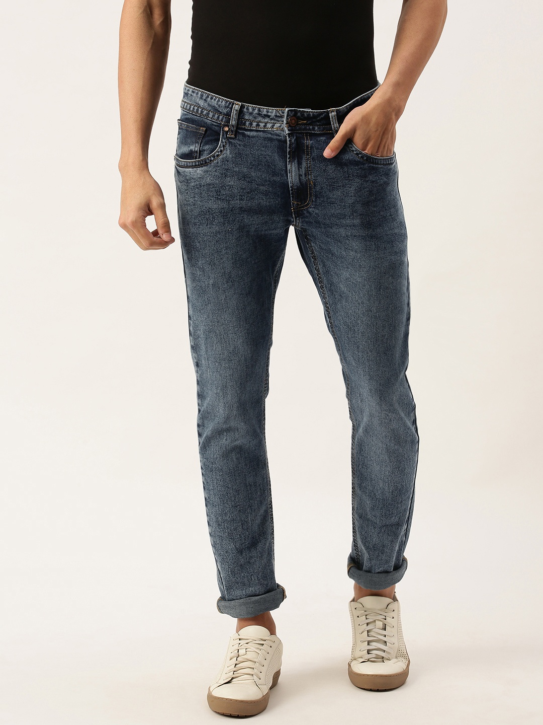 

PETER ENGLAND UNIVERSITY Men Blue Skinny Fit Light Fade Mid-Rise Stretchable Jeans