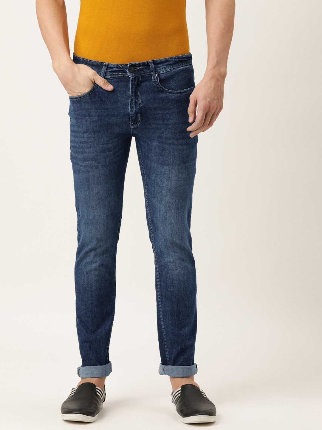 

PETER ENGLAND UNIVERSITY Men Navy Blue Slim Fit Light Fade Stretchable Jeans
