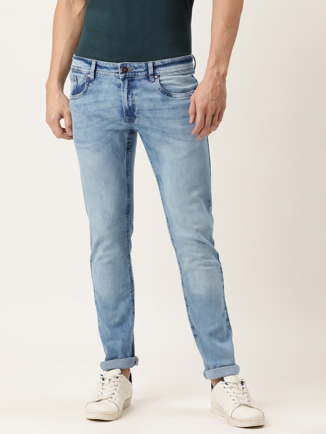 

PETER ENGLAND UNIVERSITY Men Blue Skinny Fit Heavy Fade Stretchable Jeans
