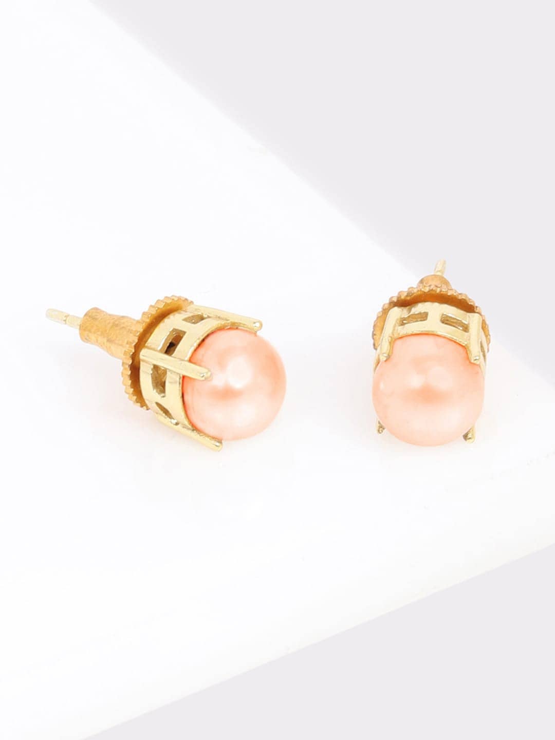 

Mikoto by FableStreet Gold Plated Gold-Toned Contemporary Studs Earrings