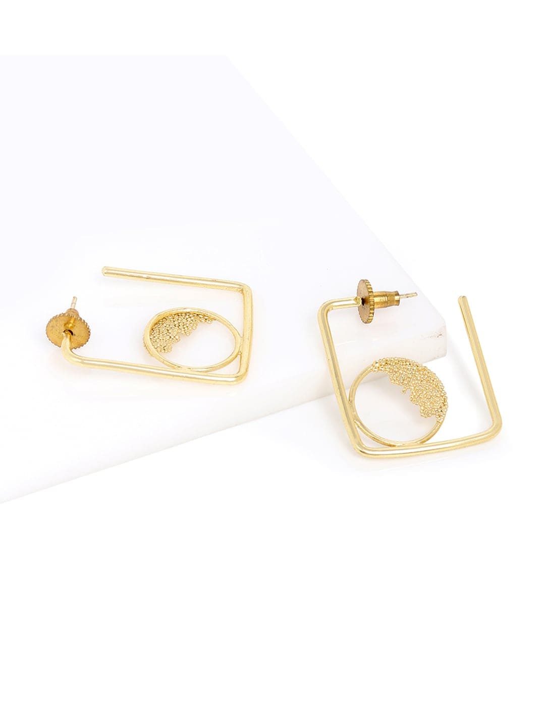 

Mikoto by FableStreet Gold-Toned Contemporary Studs Earrings